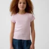 Barn-T-shirt i ribbstickat