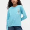 Barn-T-shirt med avslappnad passform och tryck