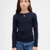 Barn-T-shirt med nyckelhålsrosett