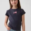 Broderad ribbad T-shirt för barn