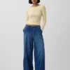 Mid Rise Ultrasoft Easy Seamed Baggy Jeans