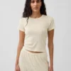 Pyjamas-T-shirt i pointelle