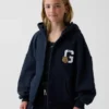 Vintagesoft-hoodie i oversize-modell med dragkedja för barn