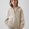 Vintagesoft-hoodie i oversize-modell med dragkedja för barn