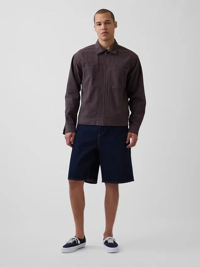 10,5" Baggy denimshorts i snickarstil