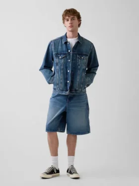 10,5" Baggy denimshorts i snickarstil