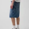 10,5" Baggy denimshorts i snickarstil