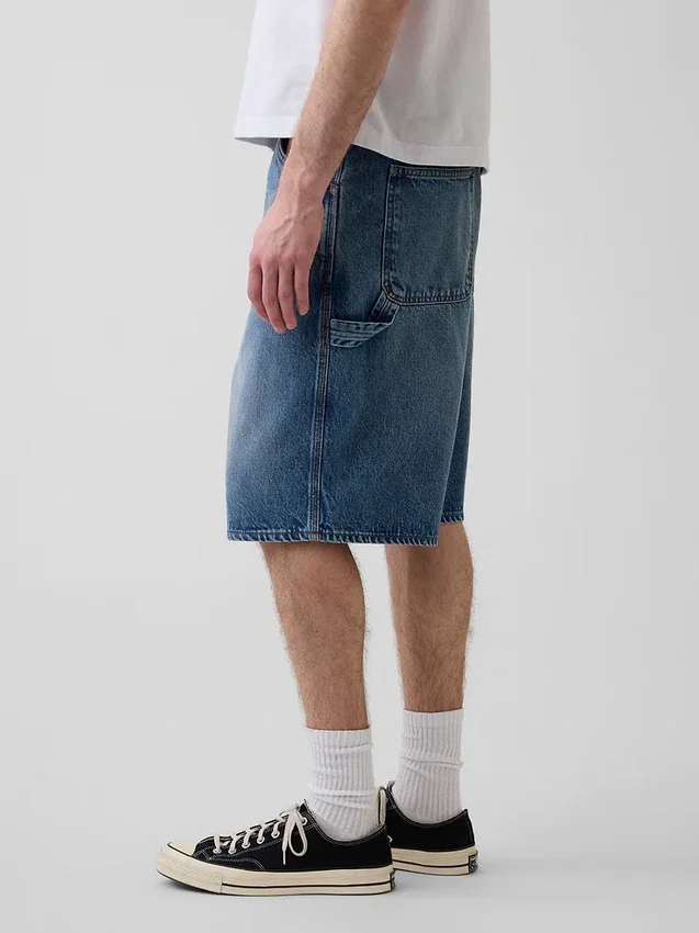 10,5" Baggy denimshorts i snickarstil