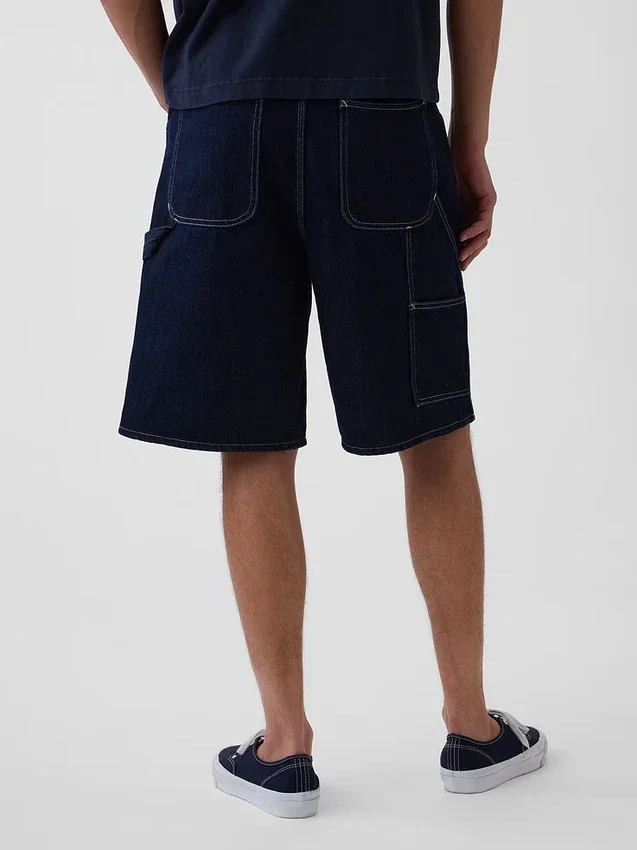 10,5" Baggy denimshorts i snickarstil