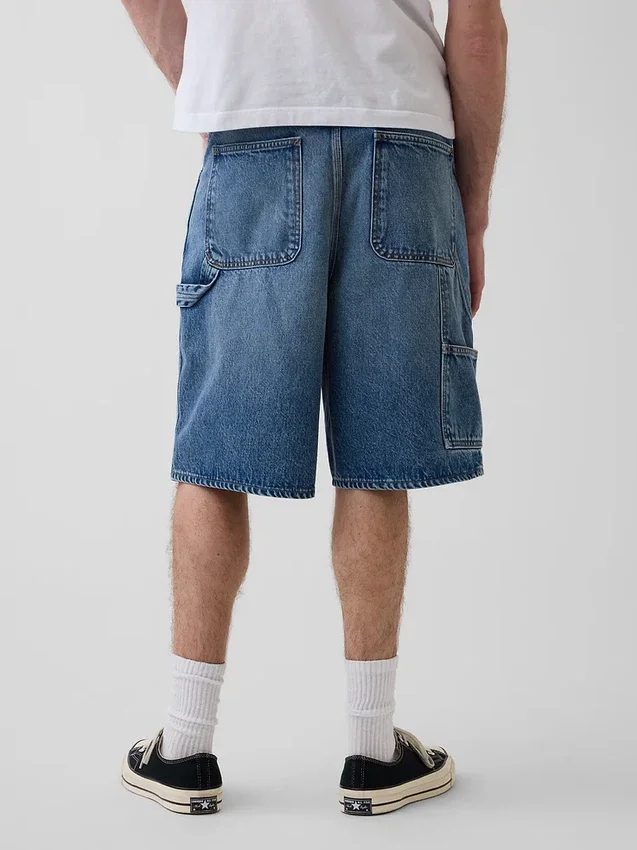 10,5" Baggy denimshorts i snickarstil