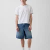 10,5" Baggy denimshorts i snickarstil