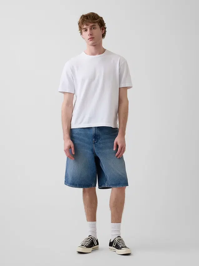 10,5" Baggy denimshorts i snickarstil