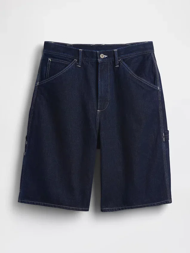 10,5" Baggy denimshorts i snickarstil