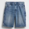 10,5" Baggy denimshorts i snickarstil