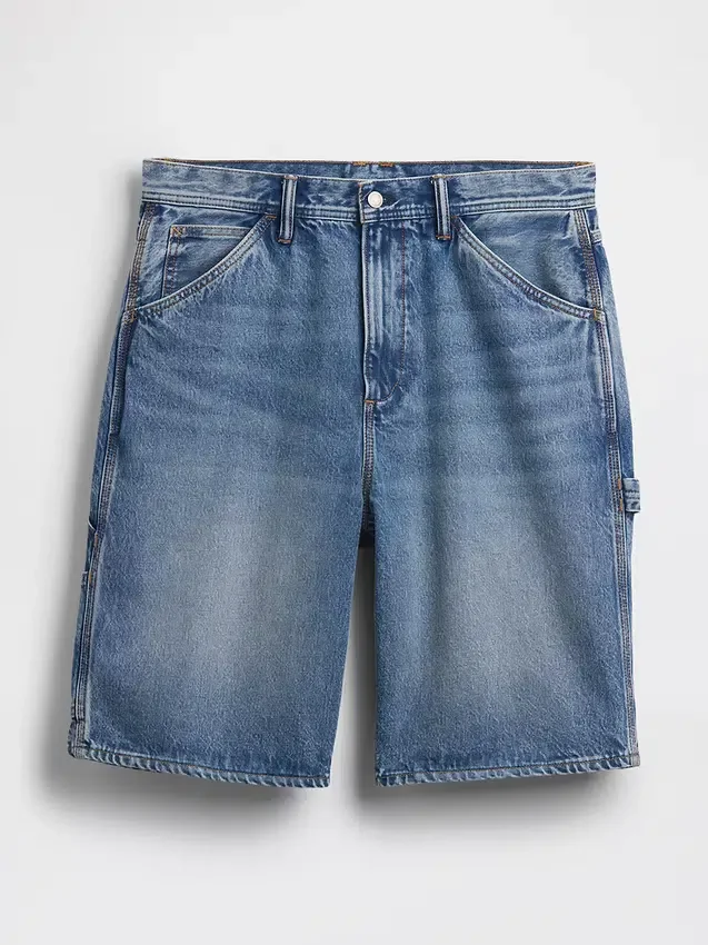 10,5" Baggy denimshorts i snickarstil