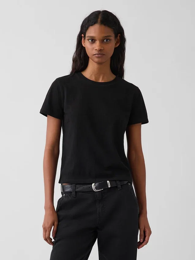 100 % bomull, äkta krympt T-shirt