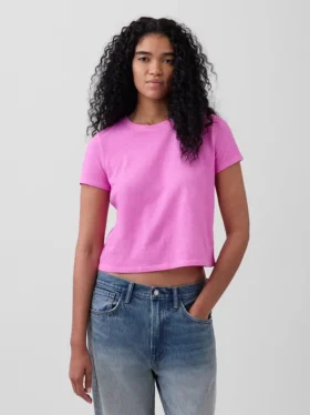 100 % bomull, äkta krympt T-shirt