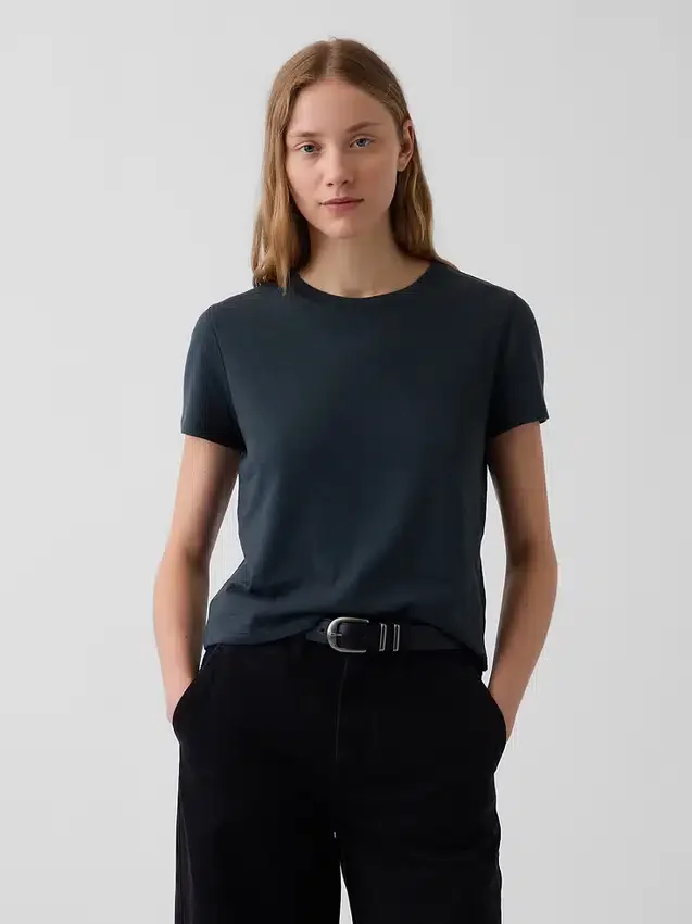 100 % bomull, äkta krympt T-shirt