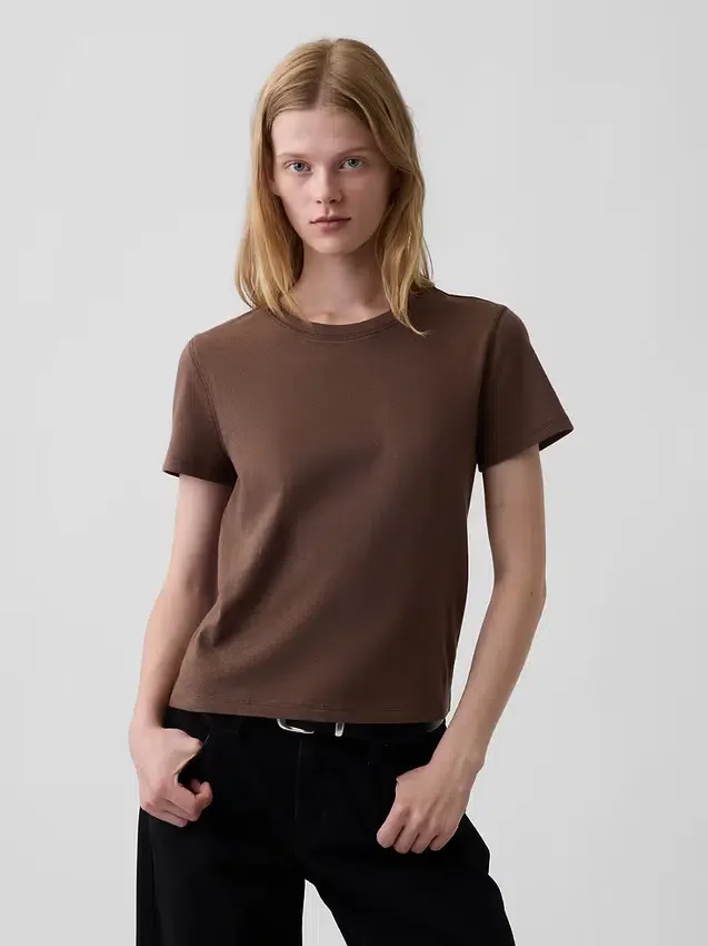 100 % bomull, äkta krympt T-shirt