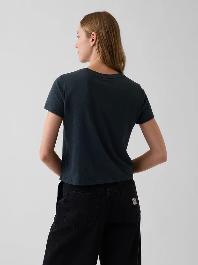 100 % bomull, äkta krympt T-shirt