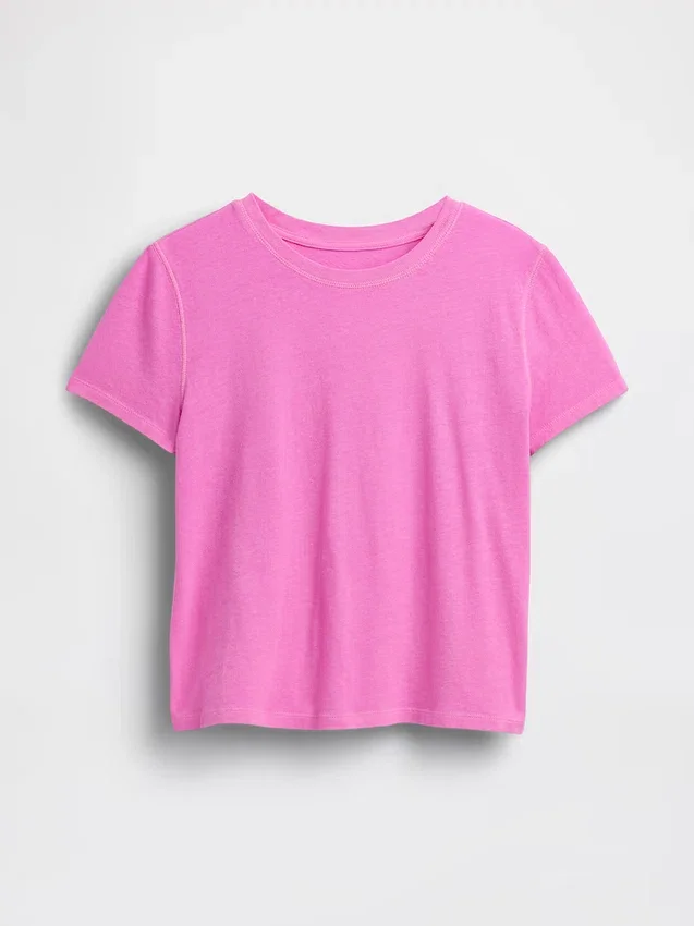 100 % bomull, äkta krympt T-shirt