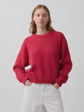 100 % bomull, oversized kort tröja