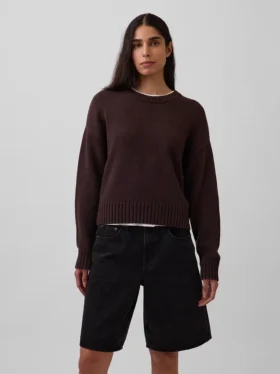 100 % bomull, oversized kort tröja