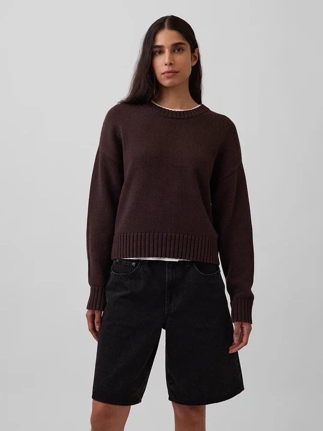 100 % bomull, oversized kort tröja