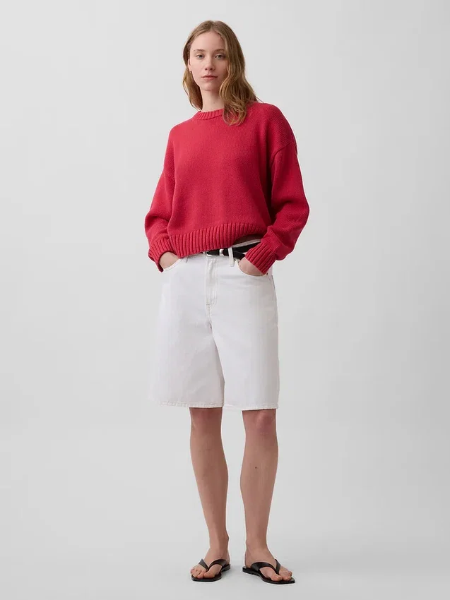 100 % bomull, oversized kort tröja