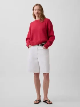 100 % bomull, oversized kort tröja