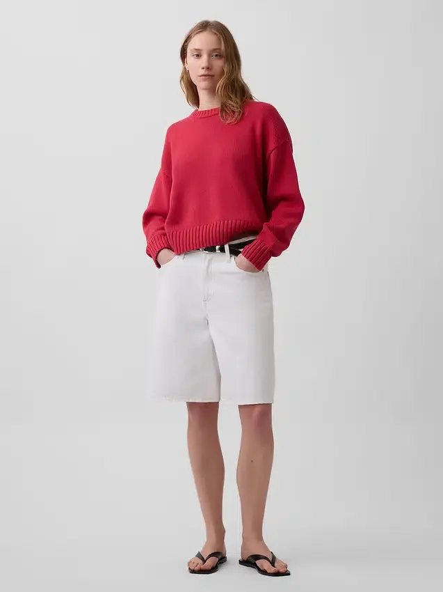 100 % bomull, oversized kort tröja