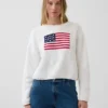 100 % bomull, oversized, kort tröja i amerikansk stil
