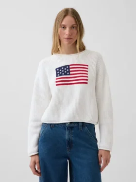 100 % bomull, oversized, kort tröja i amerikansk stil