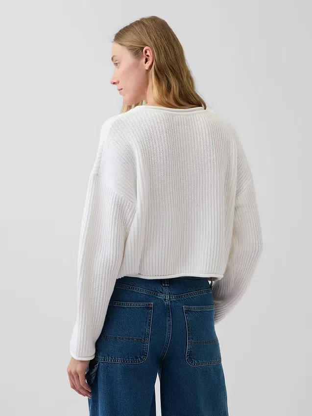 100 % bomull, oversized, kort tröja i amerikansk stil