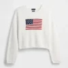 100 % bomull, oversized, kort tröja i amerikansk stil