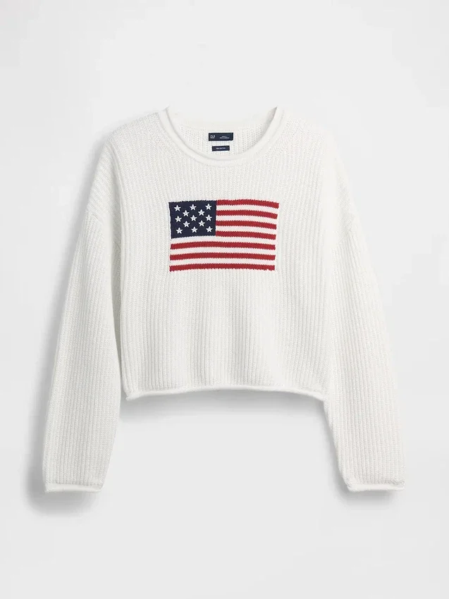 100 % bomull, oversized, kort tröja i amerikansk stil
