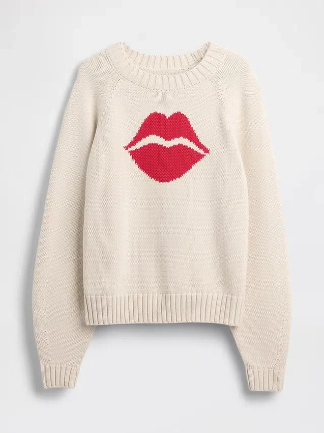 100 % bomullströja med raglanärmar och ”Kiss”-tryck