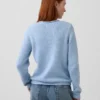 100 % bomullströja med rullkrage
