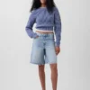 11" långa jeansshorts med medelhög midja