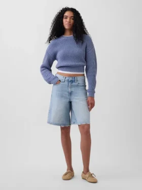 11" långa jeansshorts med medelhög midja