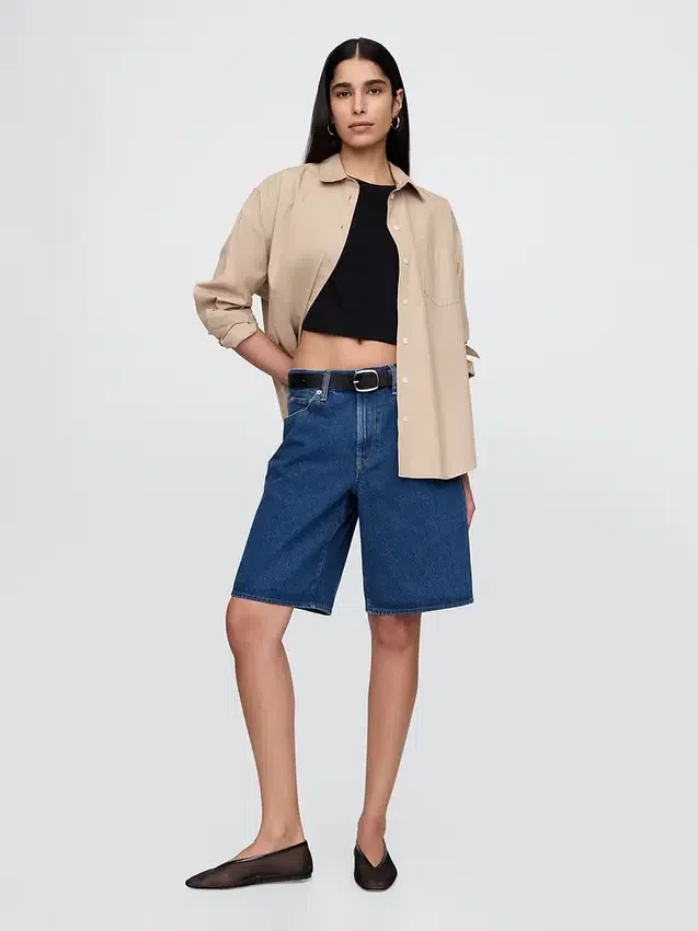 11" långa jeansshorts med medelhög midja