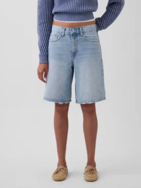 11″ långa jeansshorts med medelhög midja
