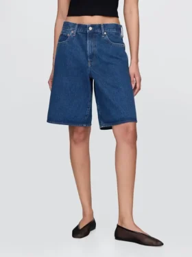 11″ långa jeansshorts med medelhög midja