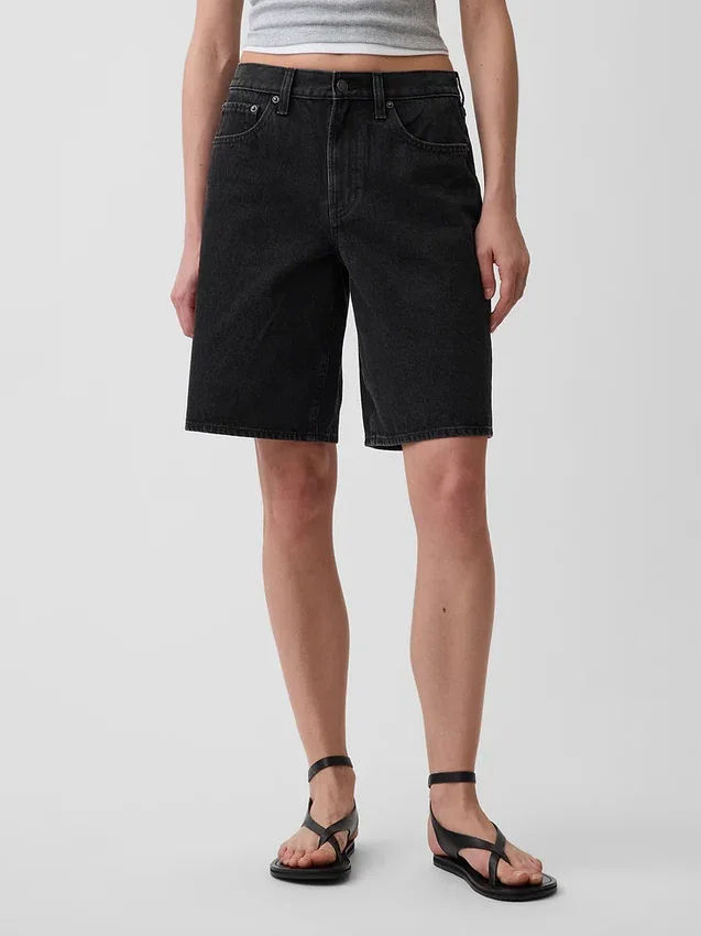 11" långa jeansshorts med medelhög midja