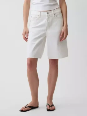 11″ långa jeansshorts med medelhög midja