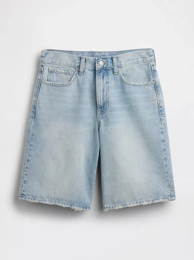 11" långa jeansshorts med medelhög midja