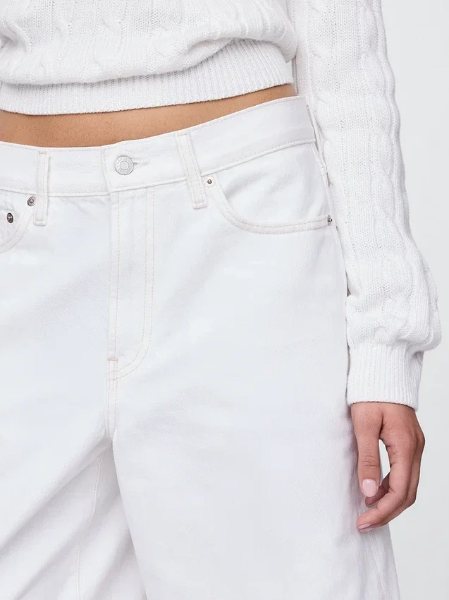 11" långa jeansshorts med medelhög midja