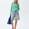 11" långa jeansshorts med medelhög midja