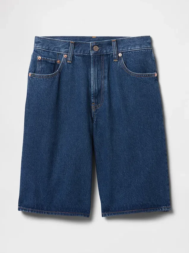 11" långa jeansshorts med medelhög midja