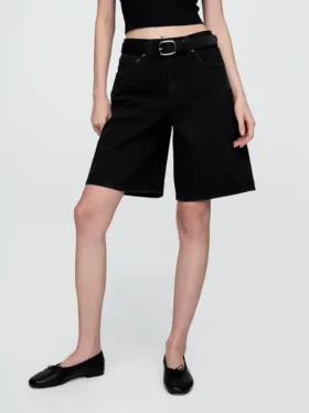 11″ Långmodiga jeansshorts med medelhög midja